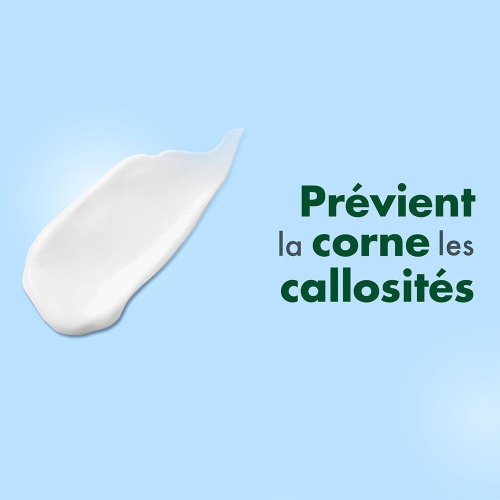 Filet de crème. Texte: Prévient la corne et les callosités.