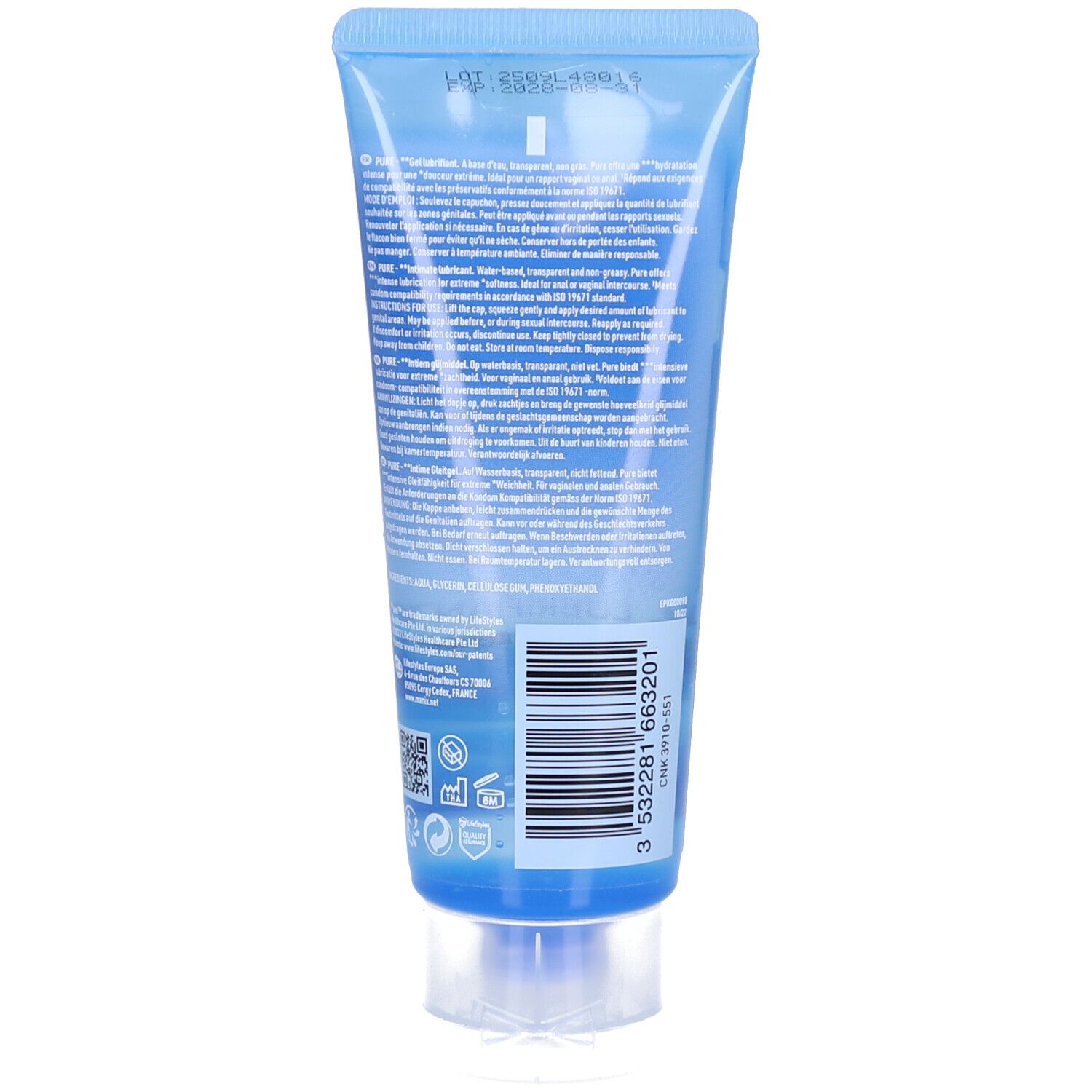 MANIX® Pure™ Gel lubrifiant intime 80 ml Lubrifiant(S) view 2
