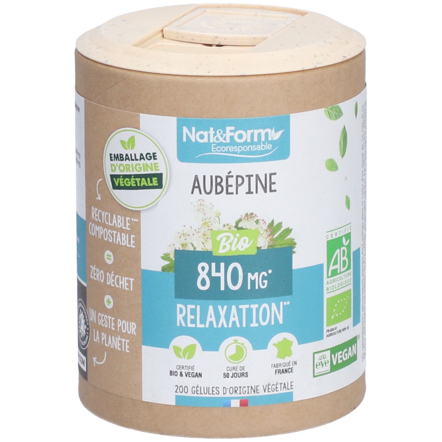 Nat&Form Aubépine Bio en gélules