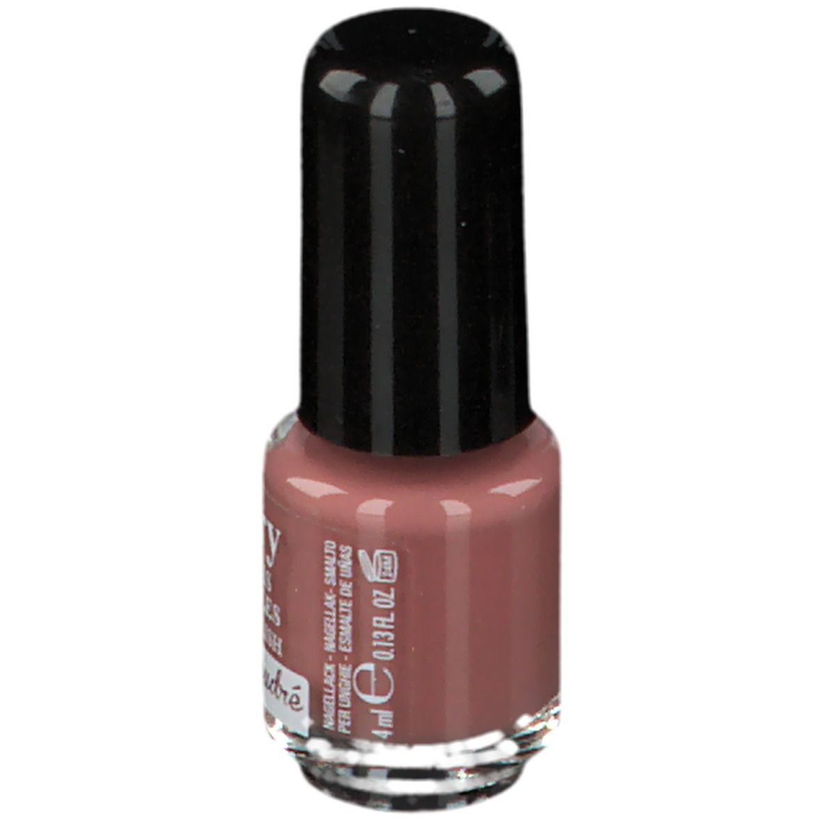 Flacon de vernis à ongles avec bouchon noir. Inscription: Vitry, 4 ml, 0.13 fl. oz.
