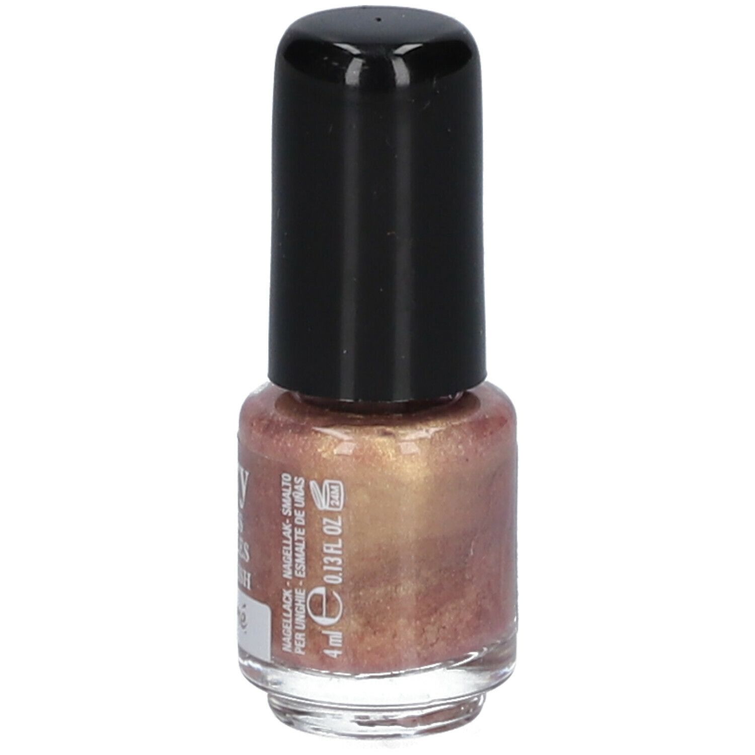 Flacon de vernis à ongles avec bouchon noir. Inscription : Vitry, Vernis à Ongles, Nail Polish. Volume : 4 ml.