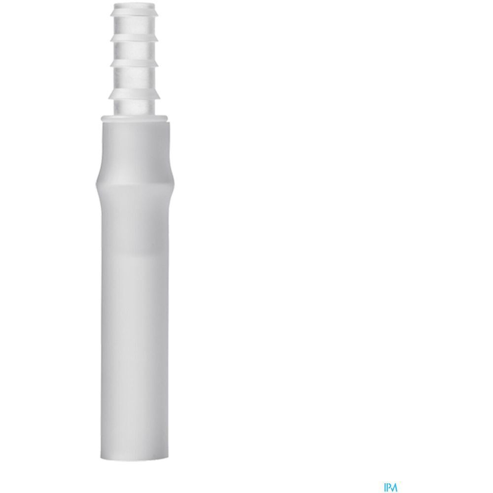 Connecteur blanc avec extrémité cannelée. Partie inférieure cylindrique.