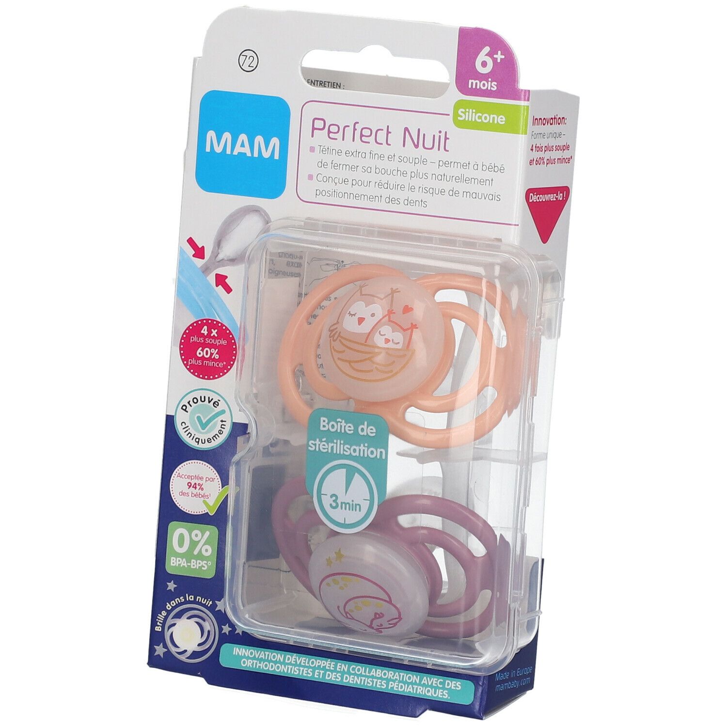 MAM Perfect Nuit 6+ Space Adventure - Sucette (Couleur non-séléctionnable)
