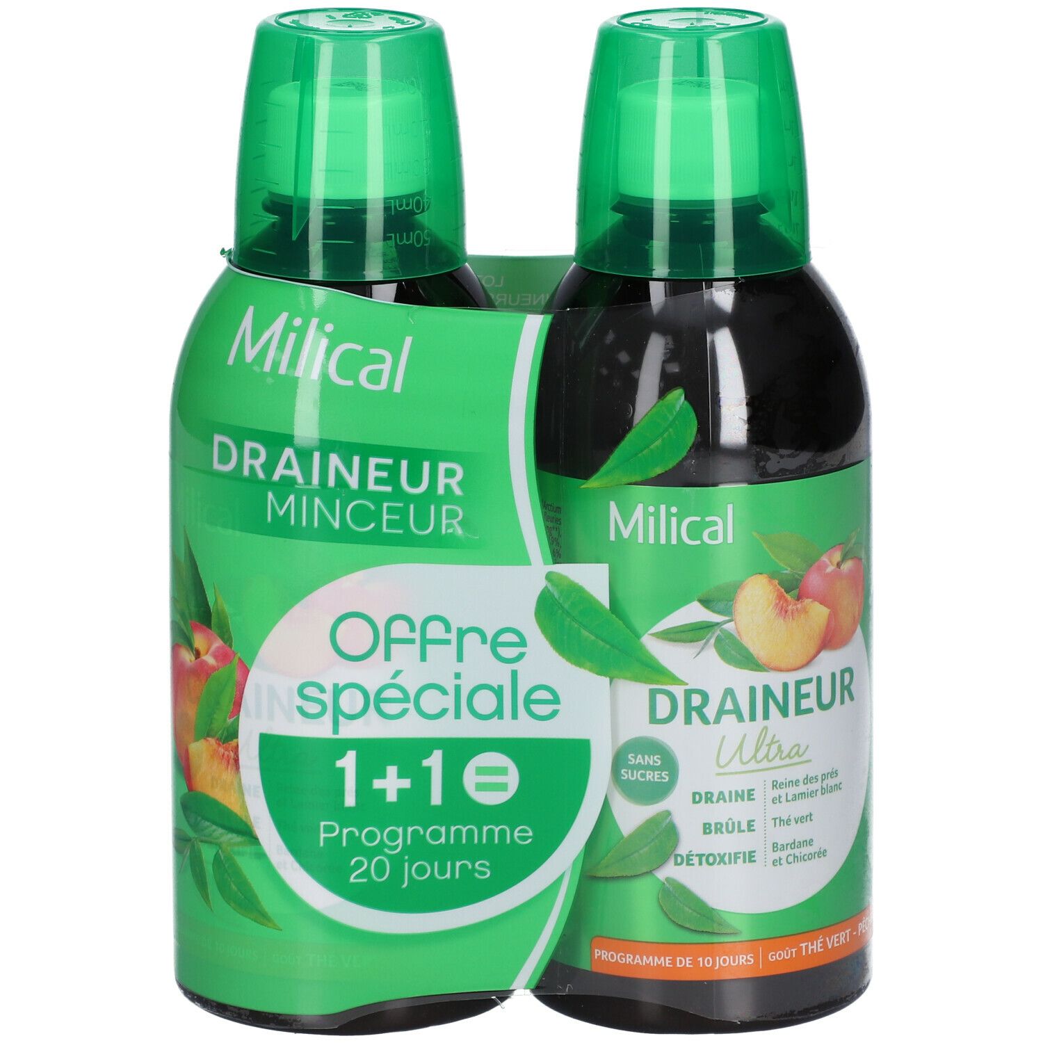Milical Draineur Ultra Thé vert / Pêche