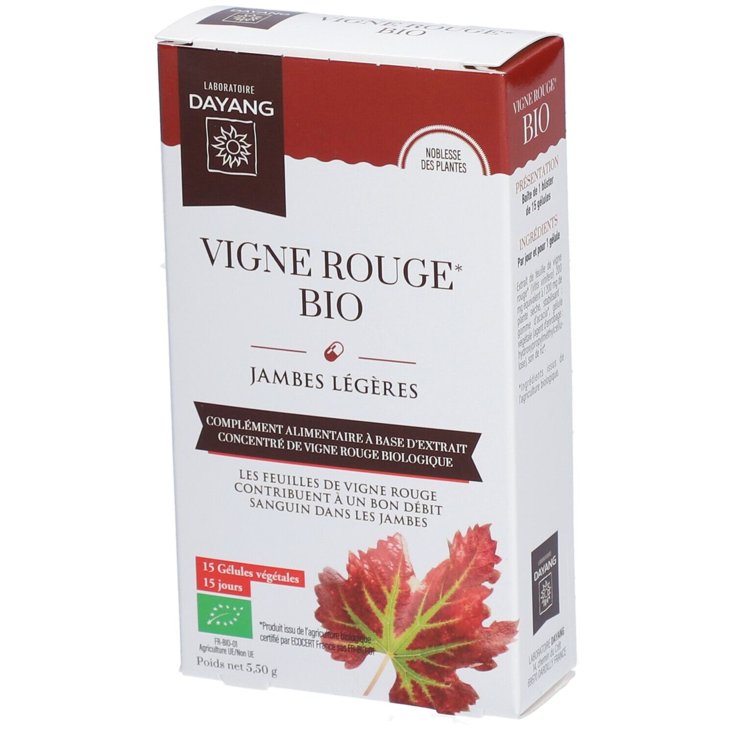 Dayang Plante Unitaire BIO Vigne Rouge - Gélule, complément alimentaire à base de vigne ro