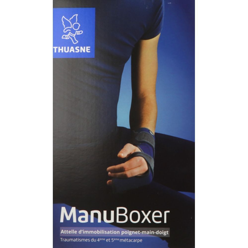 Manu Boxer - Attelle de poignet main doigt d'immobilisation, à ouverture totale. droit, ta 1 St