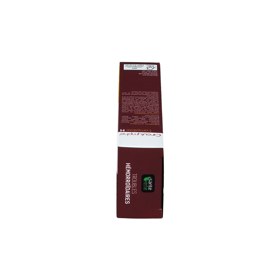 Produktverpackung, Seitenansicht. Aufschrift: Circulymphe Complexe H. Text in mehreren Sprachen.