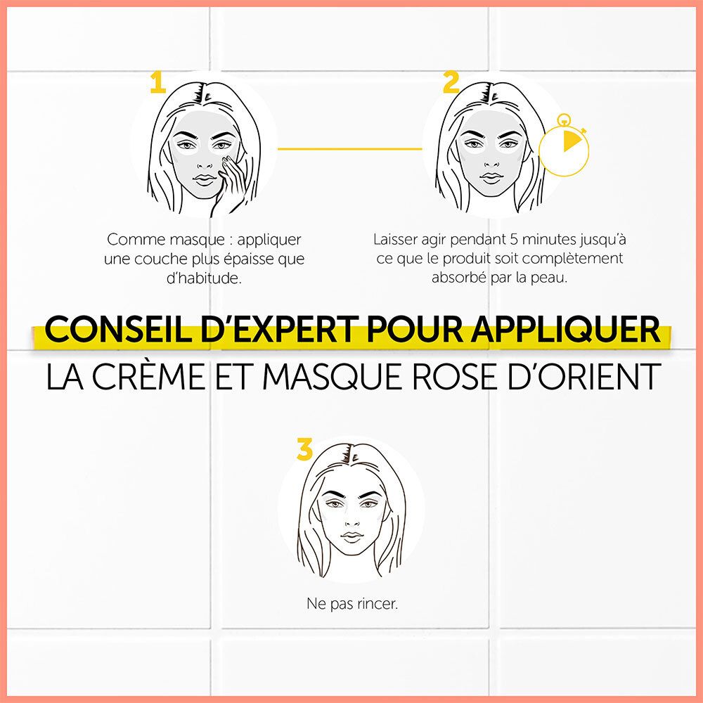 Conseils d'utilisation. Femme applique la crème. Inscription: Conseil d'expert pour appliquer. Trois étapes.