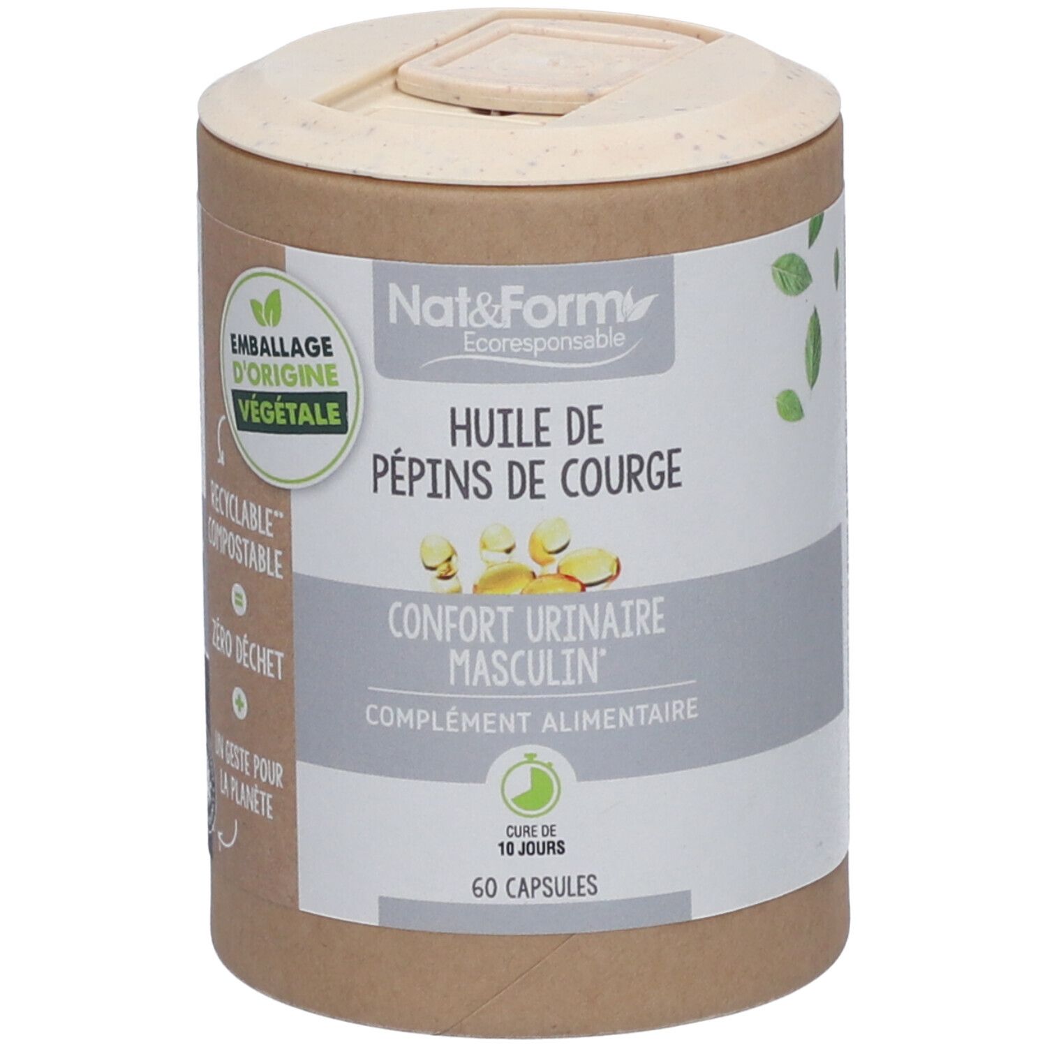 Nat&Form Huile de pépins de courge en capsules