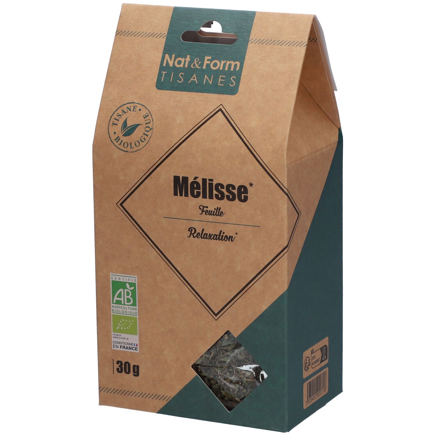 Nat&Form Tisane Mélisse bio