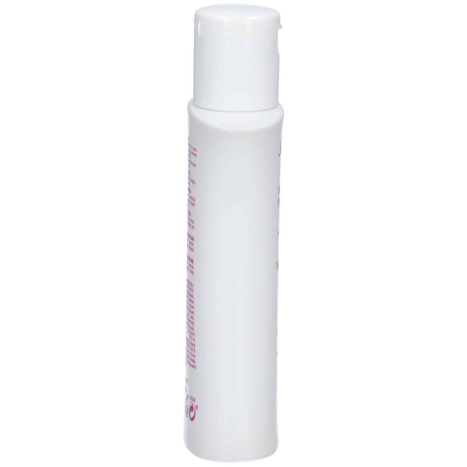 Flacon blanc Saforelle. Texte rose. Soin Lavant Fraicheur. Hygiène intime et corporelle.