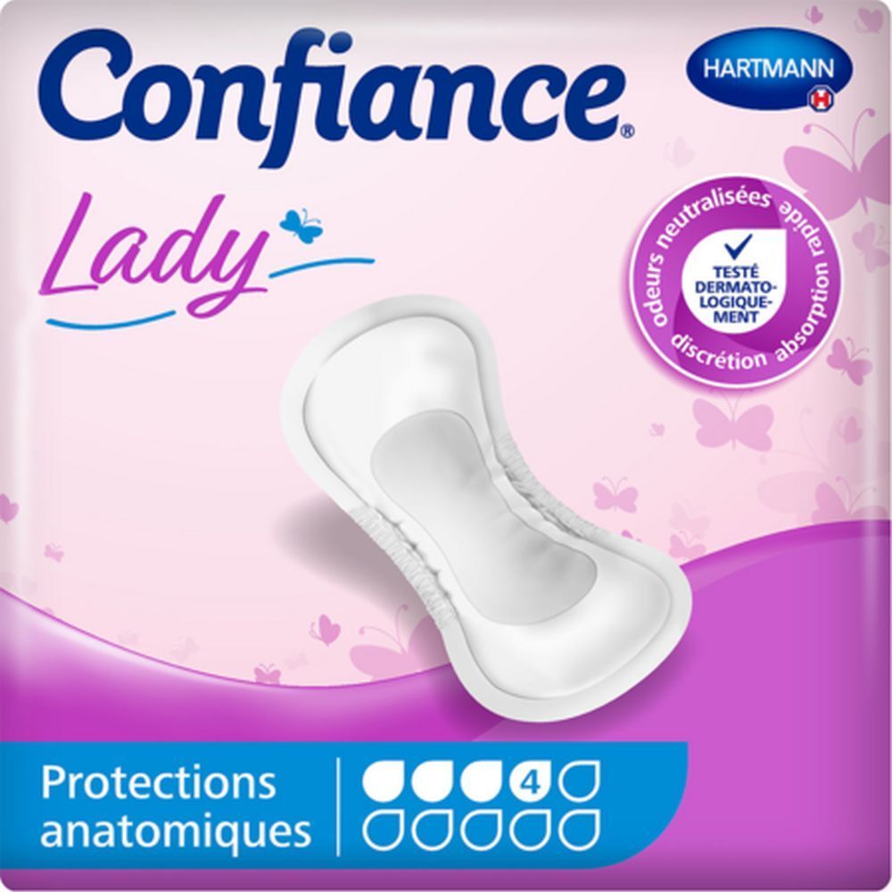 Protection anatomique. Emballage rose avec nom et logo. Testé dermatologiquement.