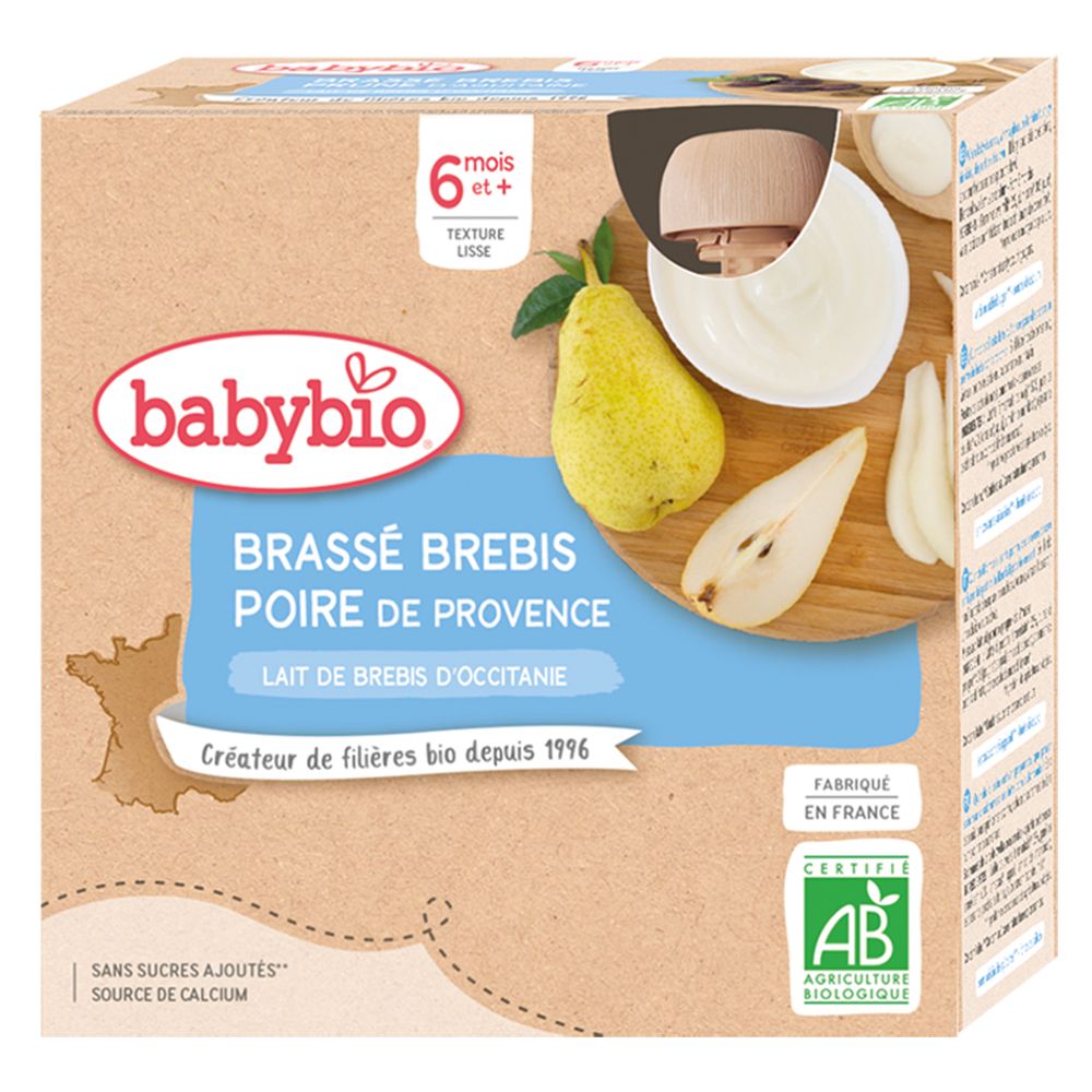Babybio Brassé Brebis Poire DE Provence dès 6 mois