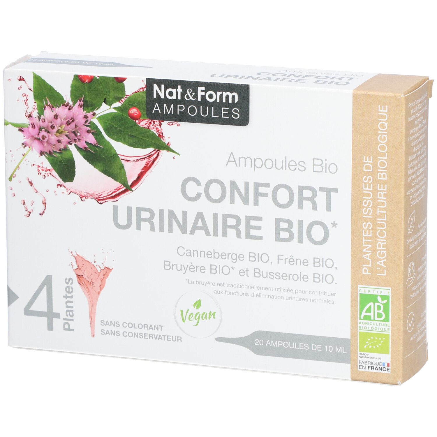 Nat&Form Ampoules Confort urinaire bio