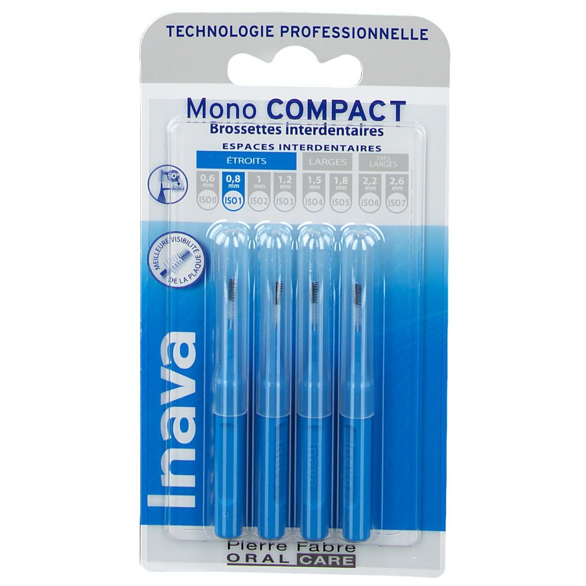 Inava Mono Compact Brossettes interdentaires ISO 1 Taille 0,8 mm