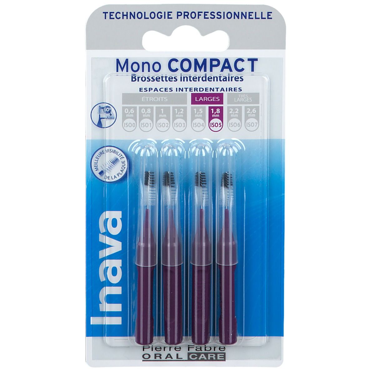 Inava Mono Compact Brossettes interdentaires Large Violet