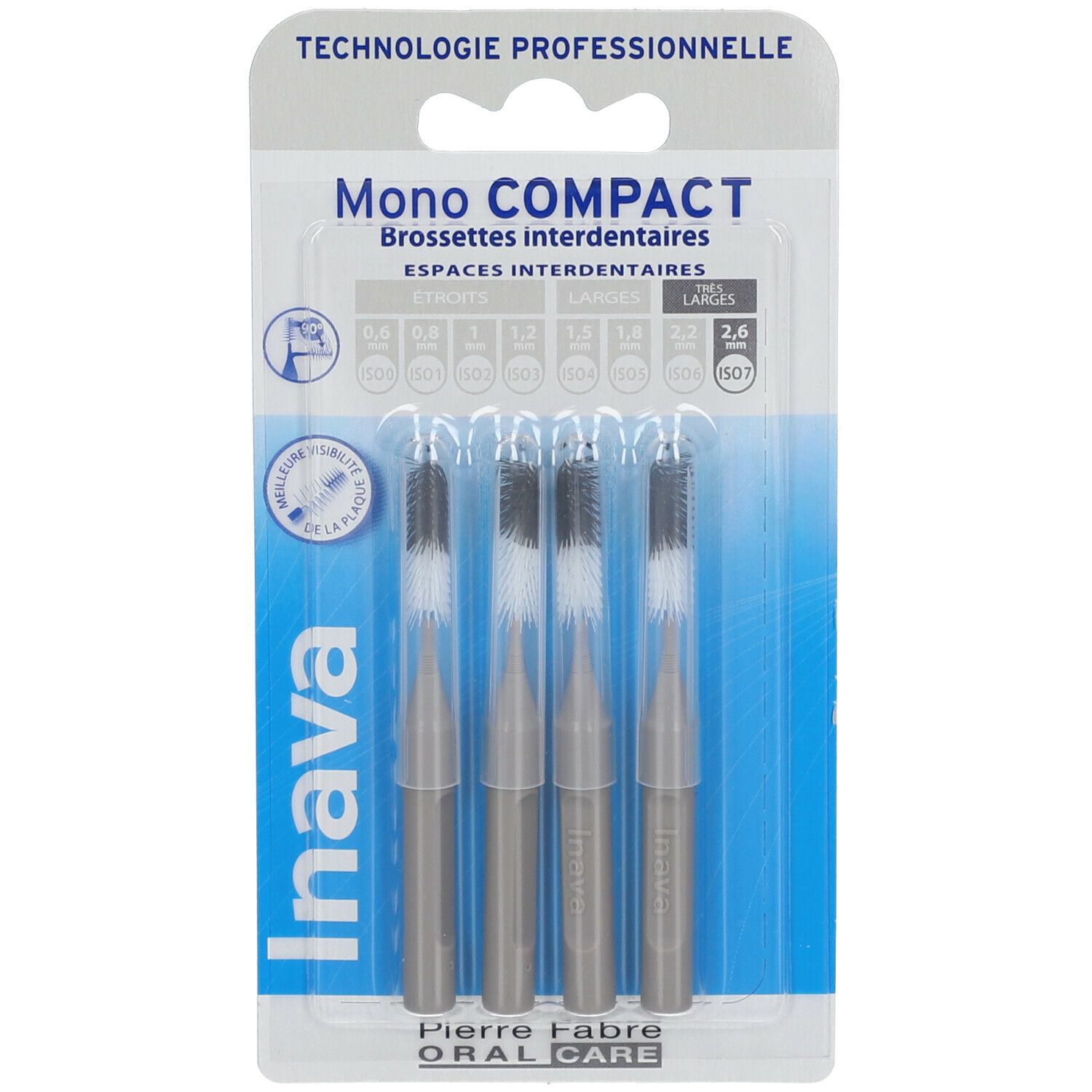 Inava Mono Compact Brossettes interdentaires XL 2,6 mm Gris