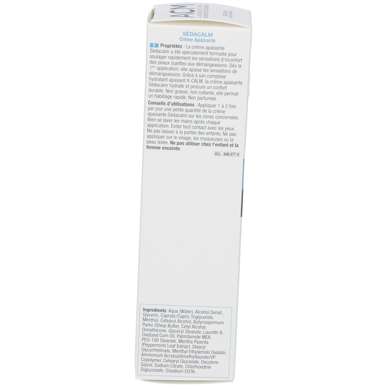 Rückseite der Schachtel. Text in mehreren Sprachen. 120ml. Inhaltsstoffe. Hergestellt in Frankreich.