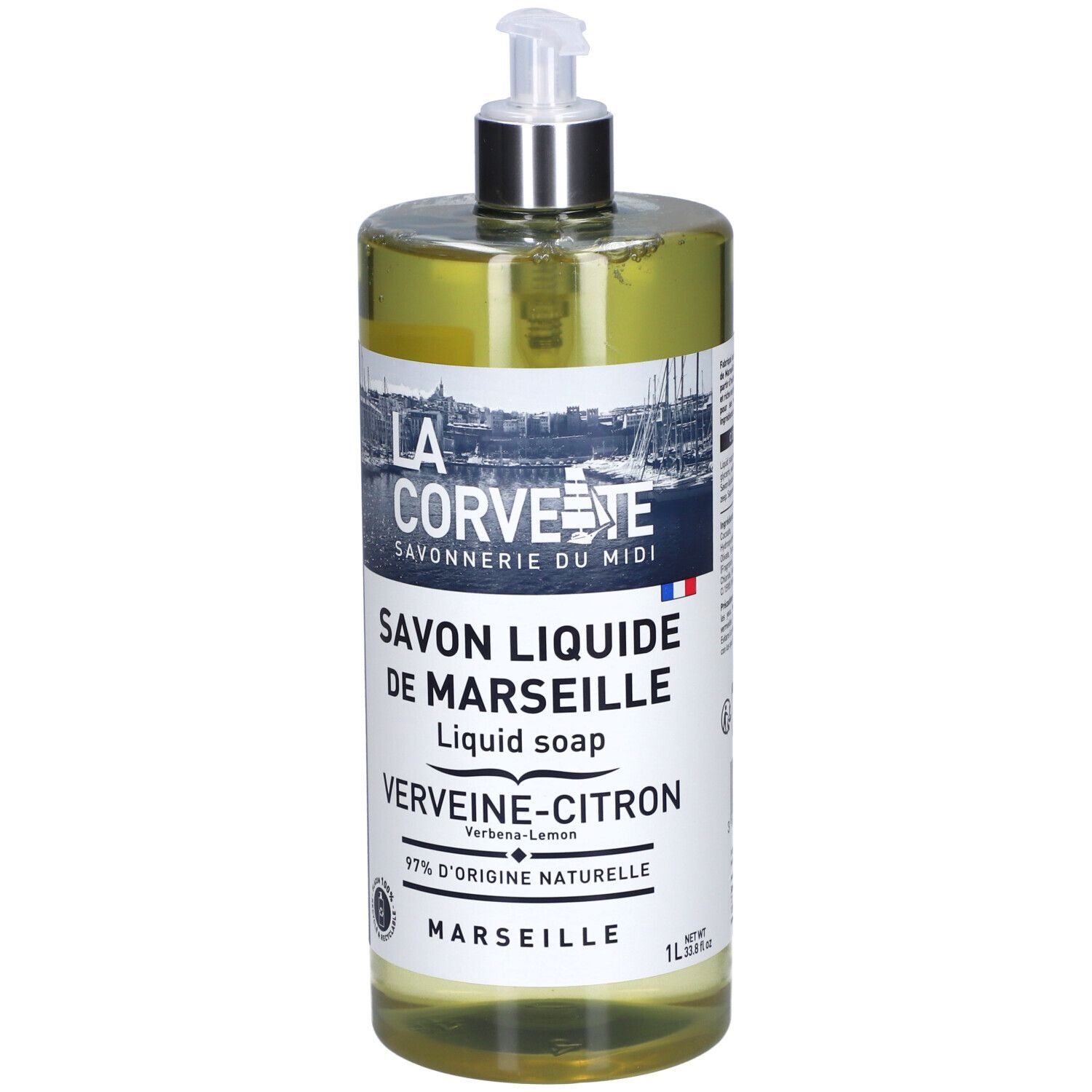 LA Corvette Savon liquide de Marseille Verveine-Citron