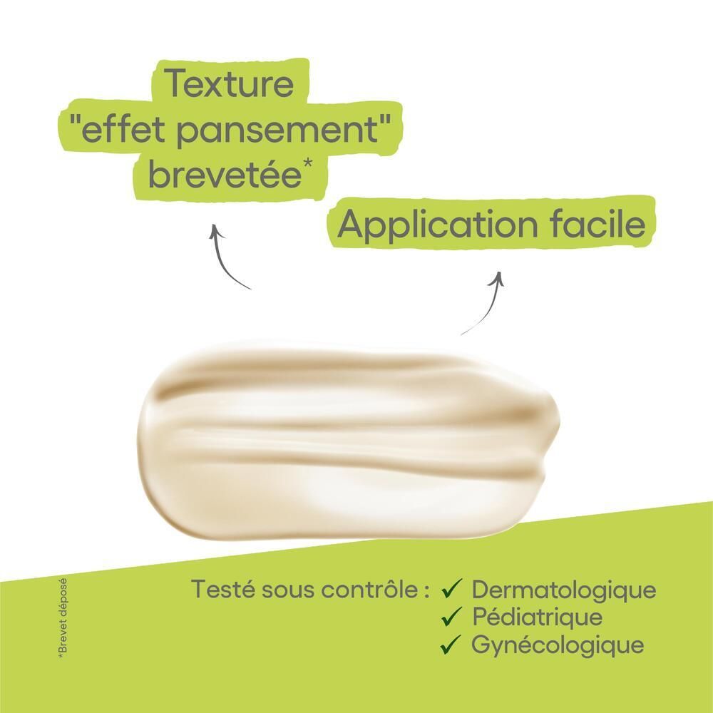 Texture crème. Testé sous contrôle dermatologique, pédiatrique et gynécologique.