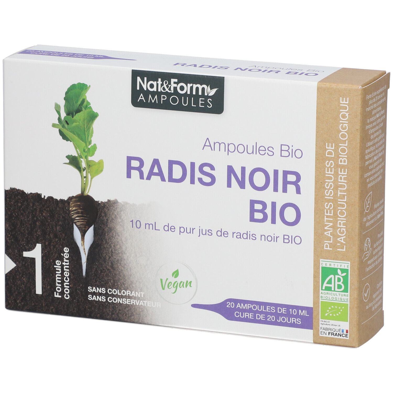 Nat & Form Ampoules Radis noir Bio