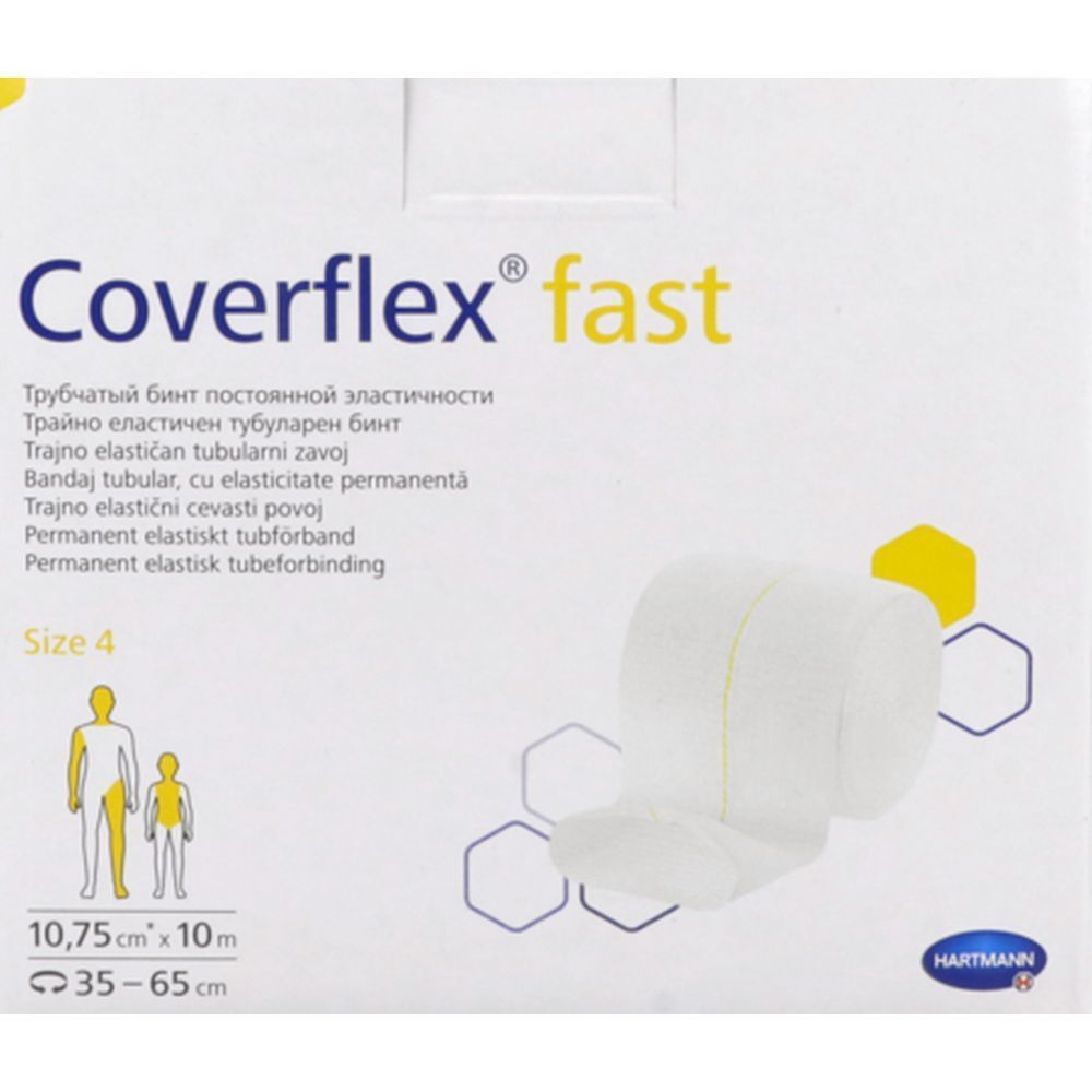 Emballage Coverflex® fast. Taille 4. 10,75 cm x 10 m. Bandage blanc.