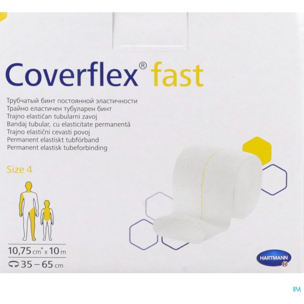 Emballage Coverflex® fast. Taille 4. 10,75 cm x 10 m. Bandage blanc.