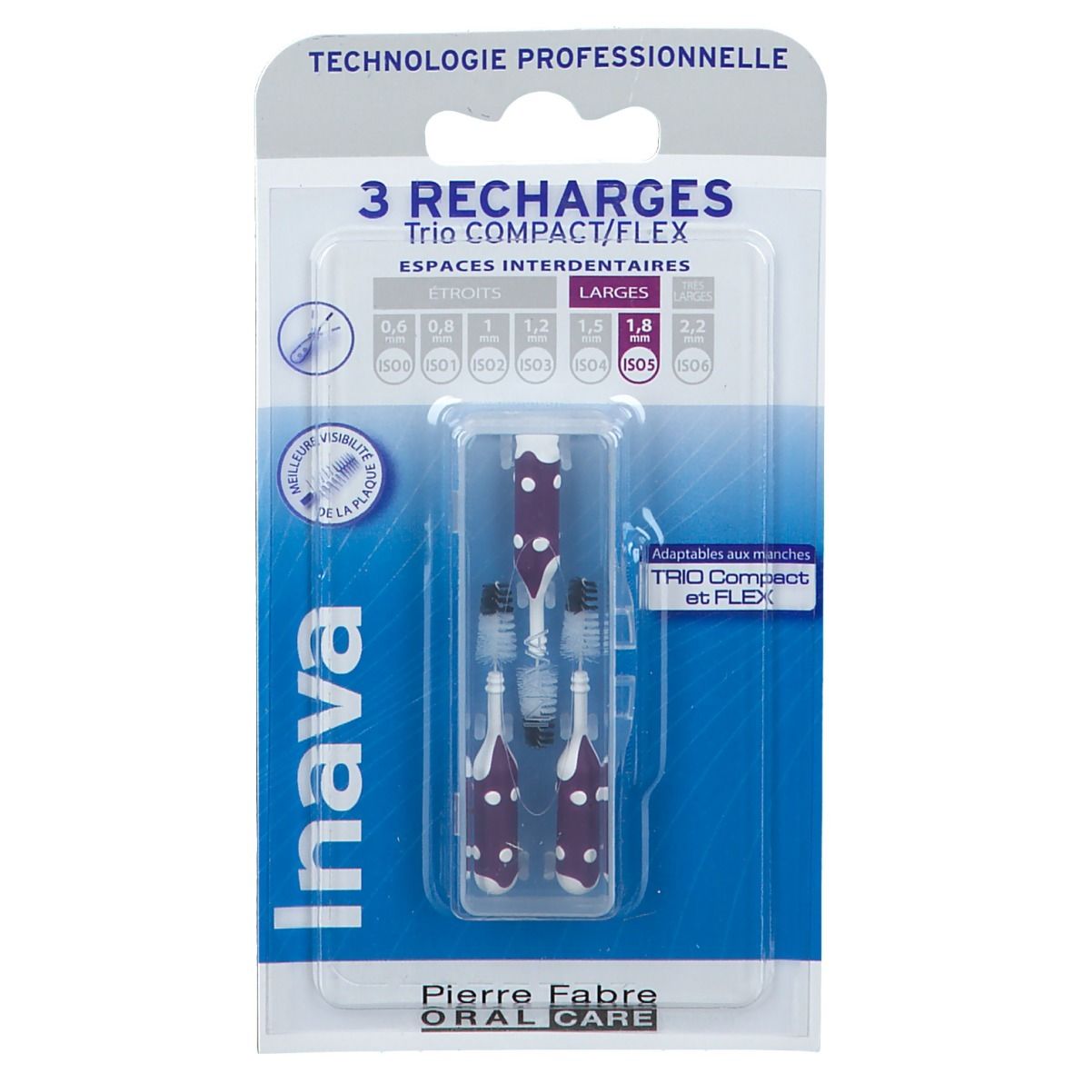 Inava Trio Compact Brossettes interdentaires XL 1,8 mm recharge