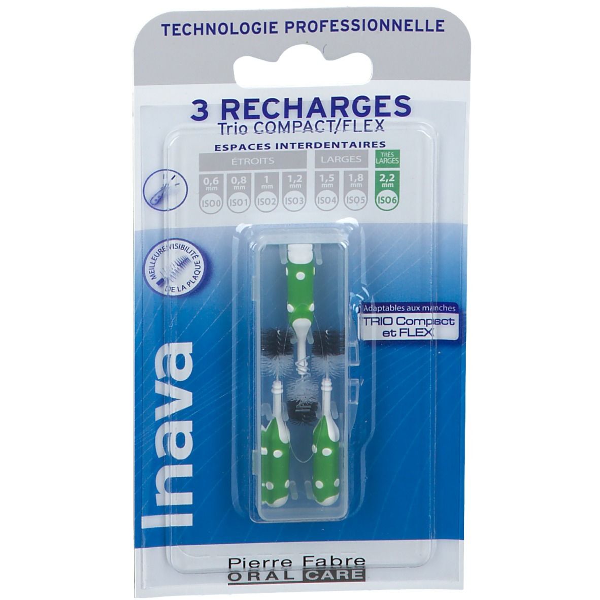 Inava Trio Compact Brossettes interdentaires XL 2,2 mm recharge