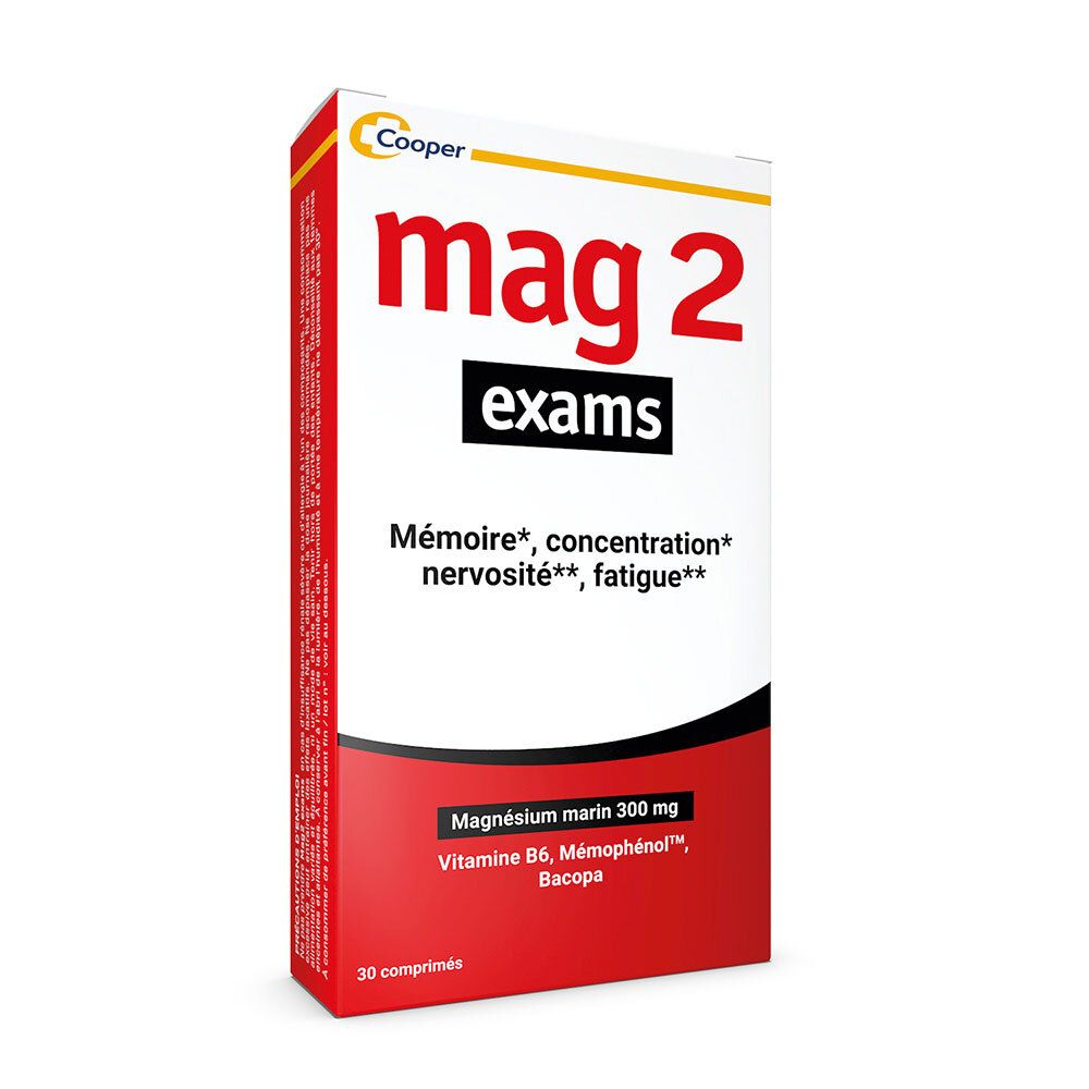 MAG 2 Exams à base de magnésium marin 300mg, vitamine B6, bacopa, memophenol - complément alimentair