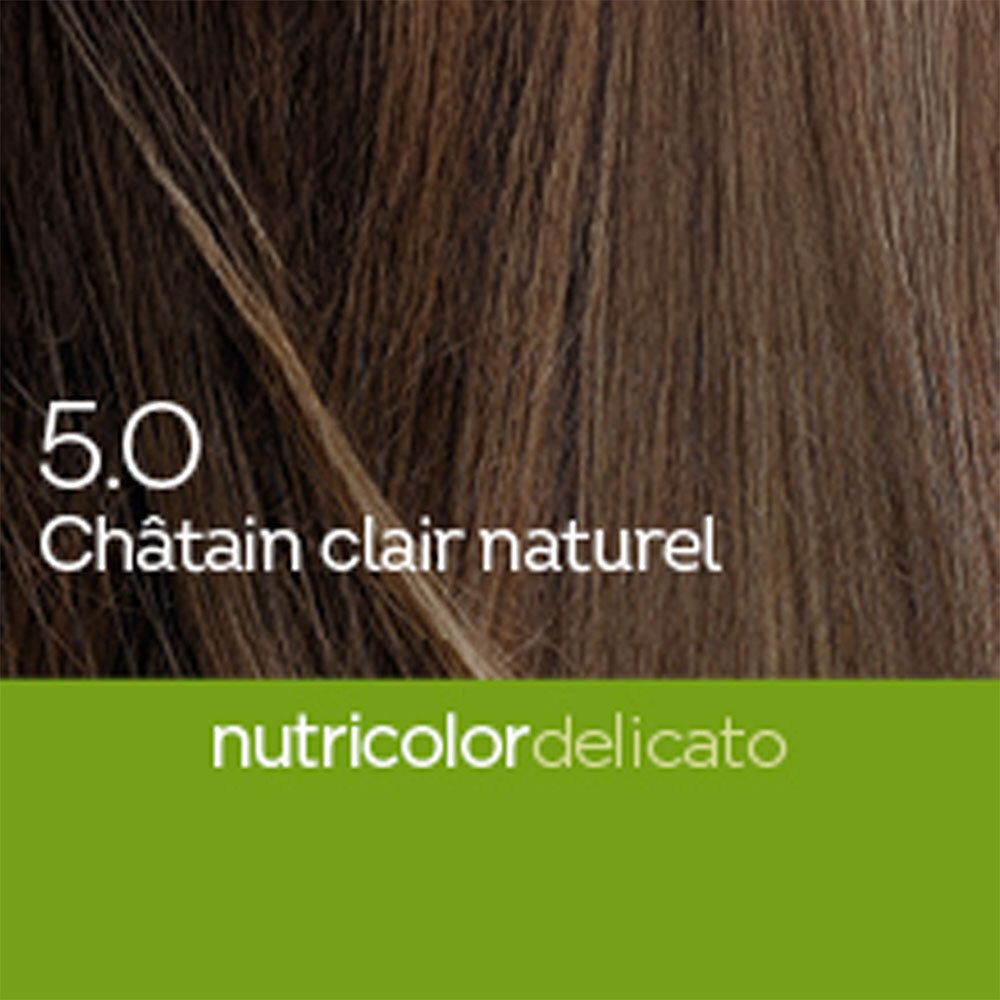 BIOKAP Nutricolor Delicato 5.0 Châtain Clair Naturel. Haarverf. Kleur op haarstrengen.