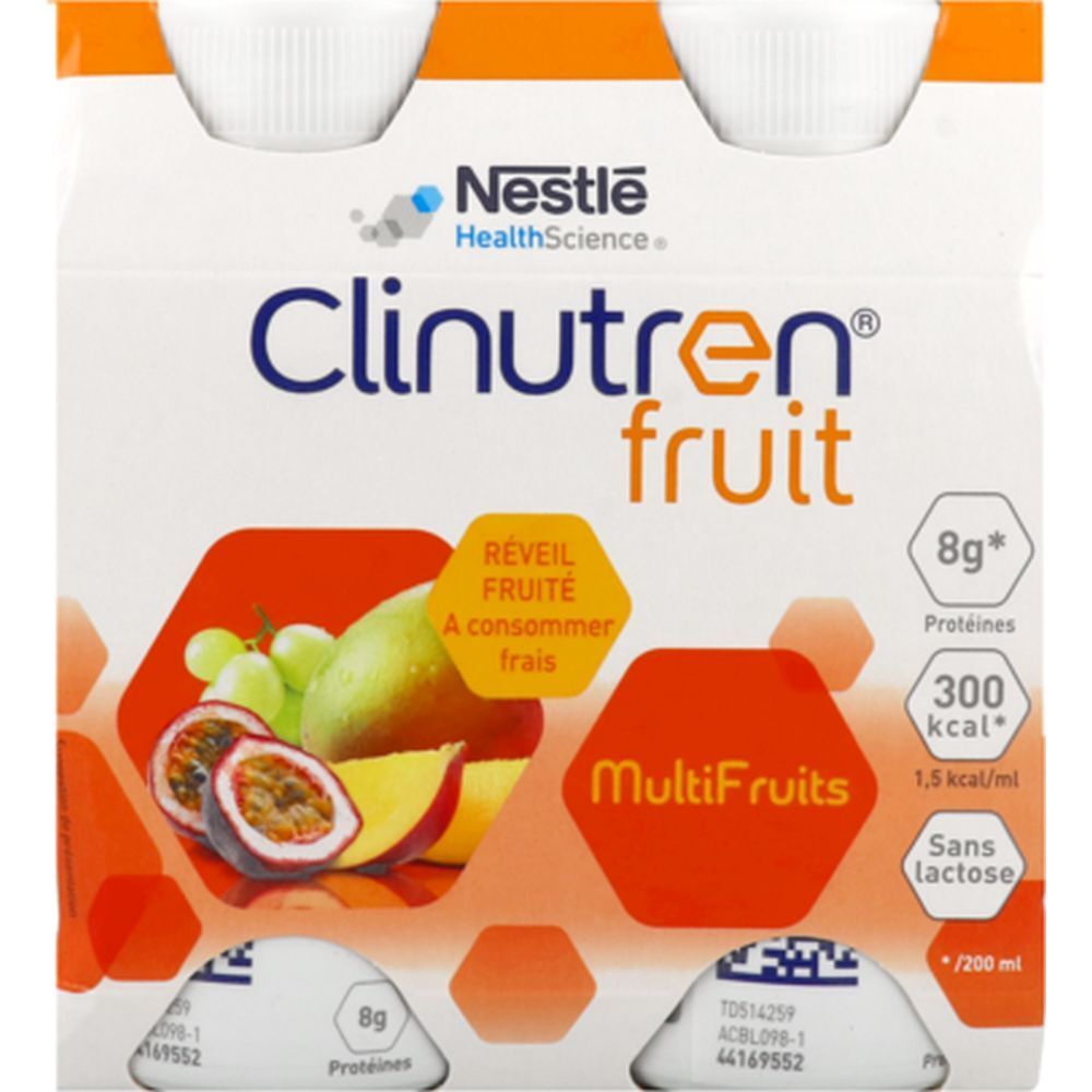 Clinutren Fruit, Dadfms, saveur multifruits, 200 ml x 4