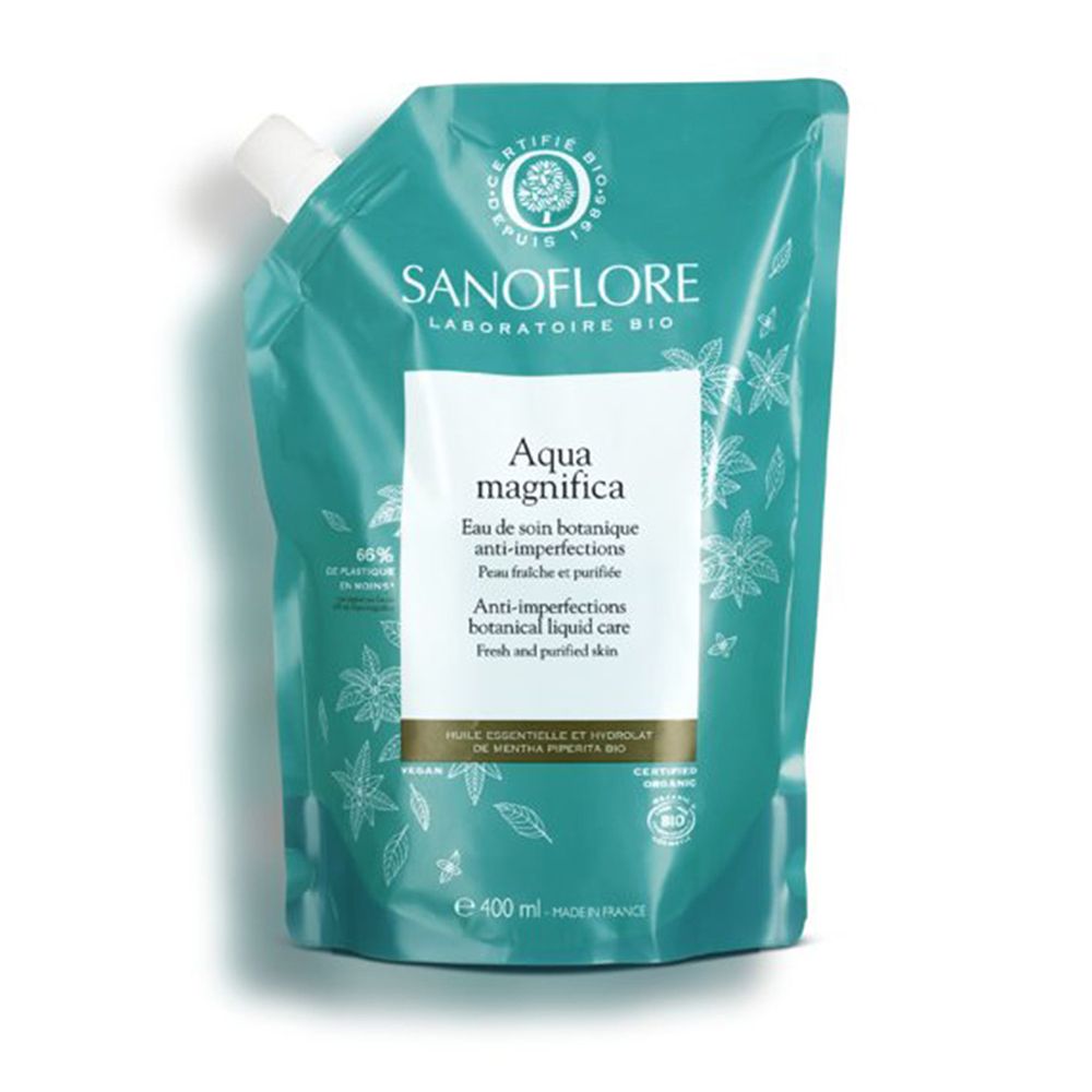 Sanoflore Eco-recharge Aqua magnifica Eau de soin anti-imperfections certifiée Bio 400ml