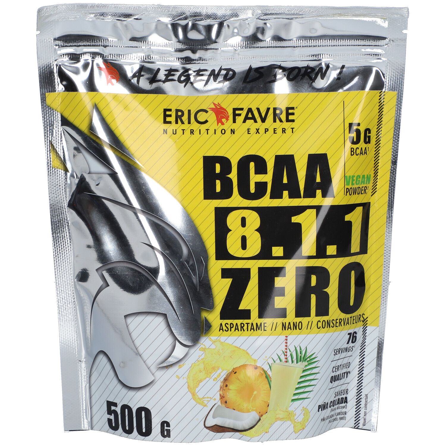 Eric Favre Bcaa 8.1.1 Zero Vegan Saveur pina colada
