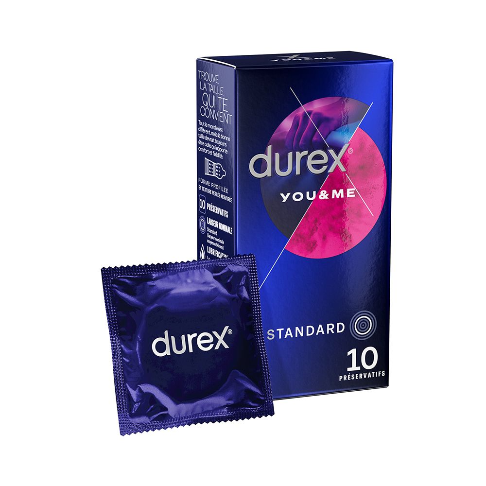 Durex Préservatifs You & Me - 10 Préservatifs Retardants et Stimulants