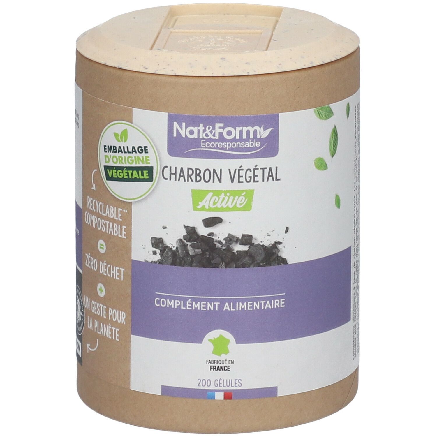 Nat & Form Ecocert® Charbon végétal activé
