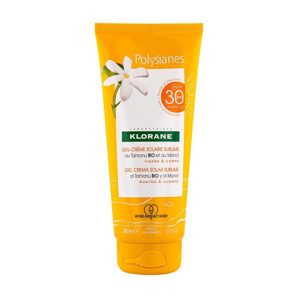 Klorane Gel-crème Solaire Sublime au Monoï et Tamanu BIO Spf30 Visage & Corps
