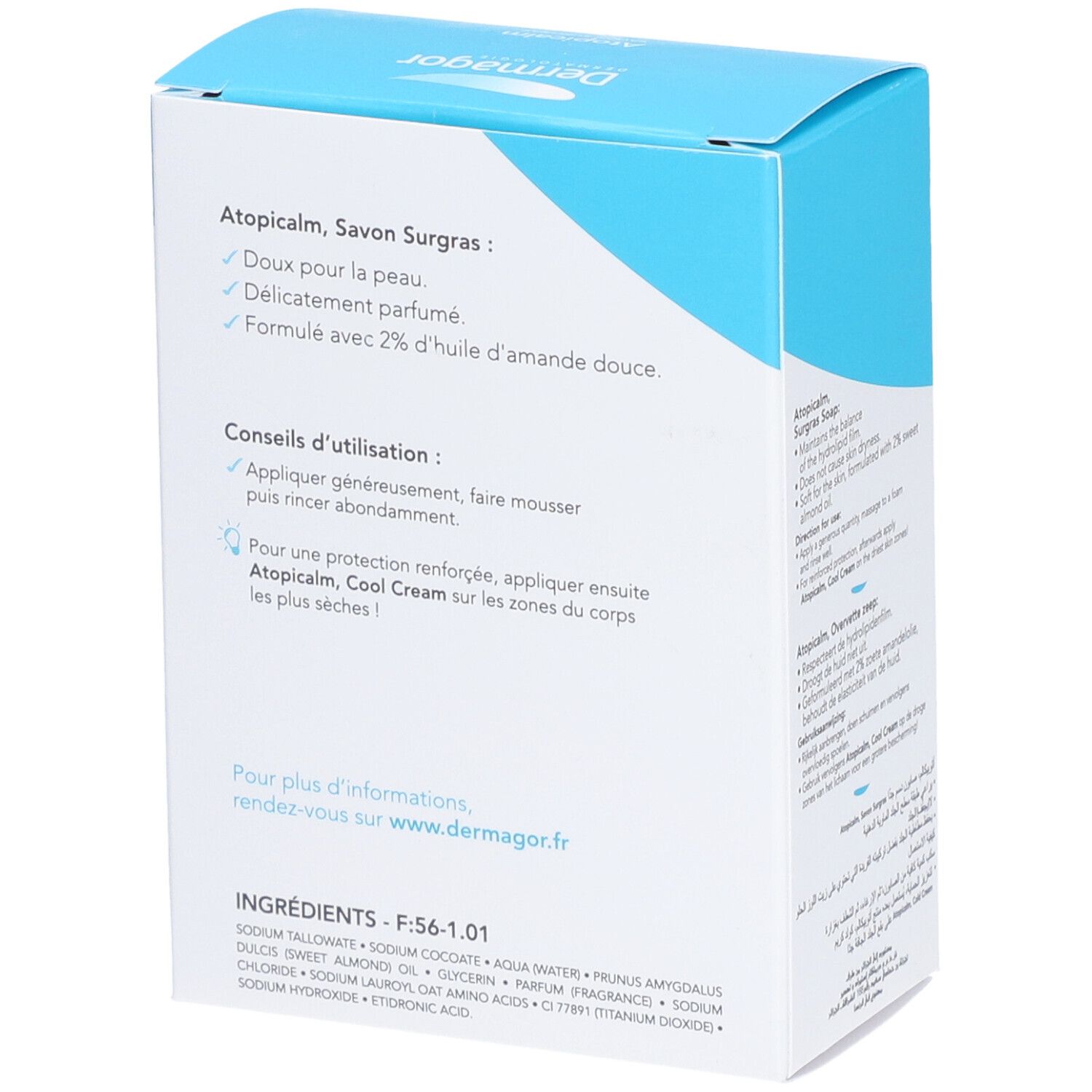 Rückseite der Verpackung mit Produktinformationen und Inhaltsstoffen. Enthält Kontaktinformationen.