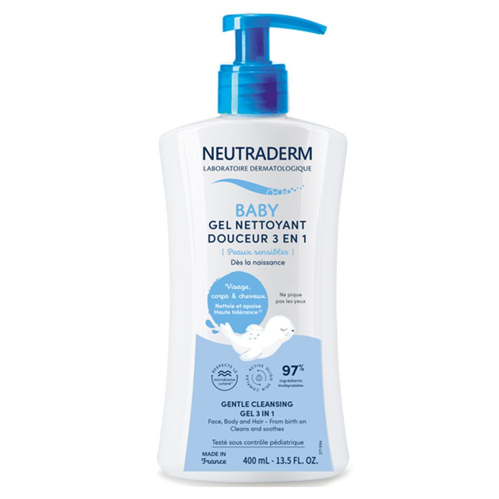 Neutraderm Baby GEL Nettoyant Douceur 3 EN 1 - Gel nettoyant douceur en 1. fl 400 ml Waschgel