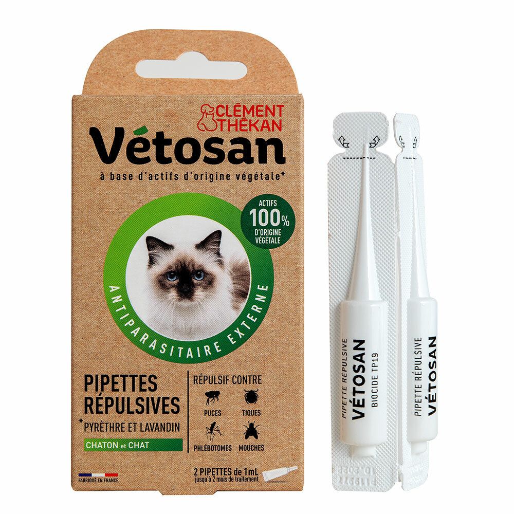 Clement Thekan Anti-Puces Anti-Tiques Chat et Chaton 2 Pipettes