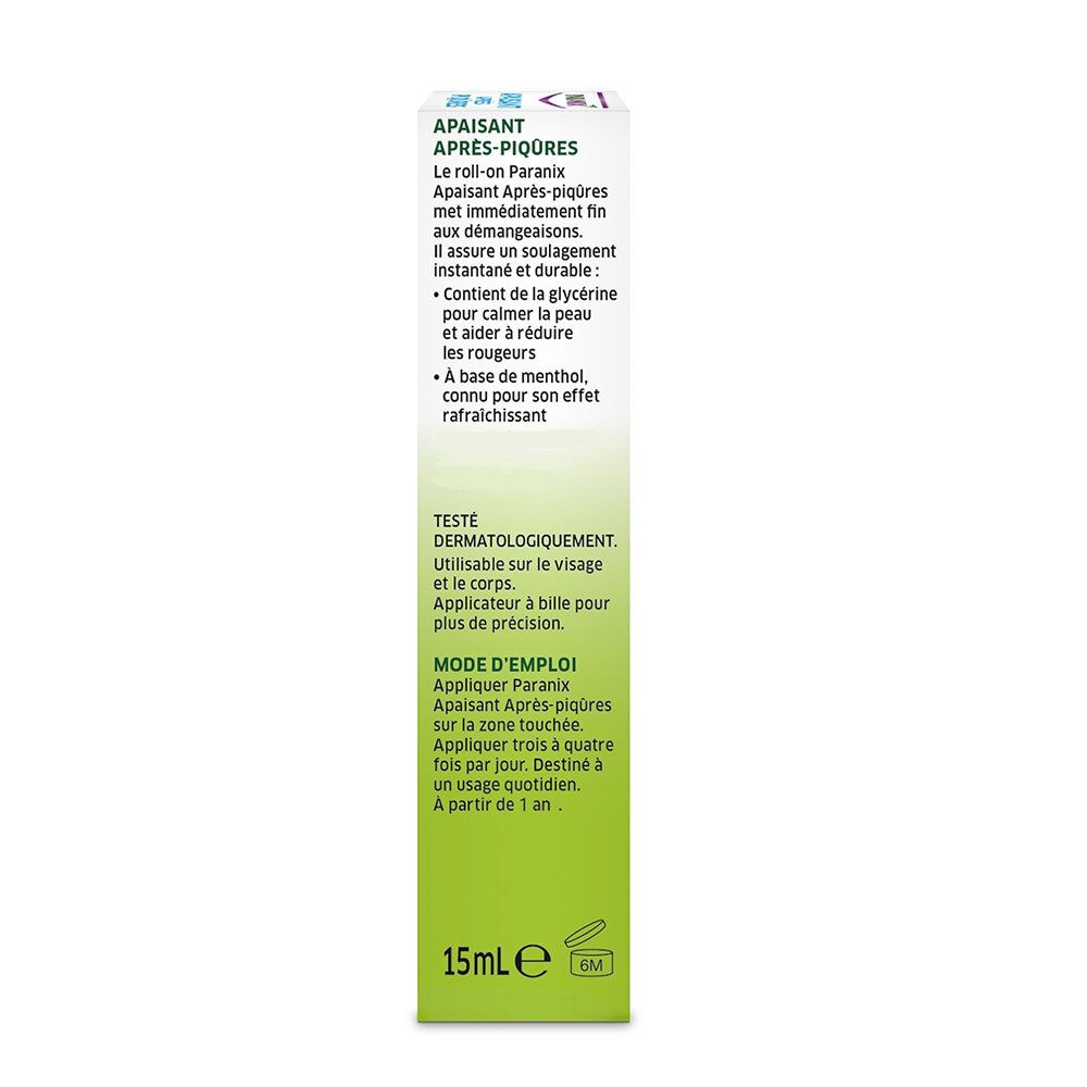 Emballage. Mode d'emploi et informations de test dermatologique. 15ml.
