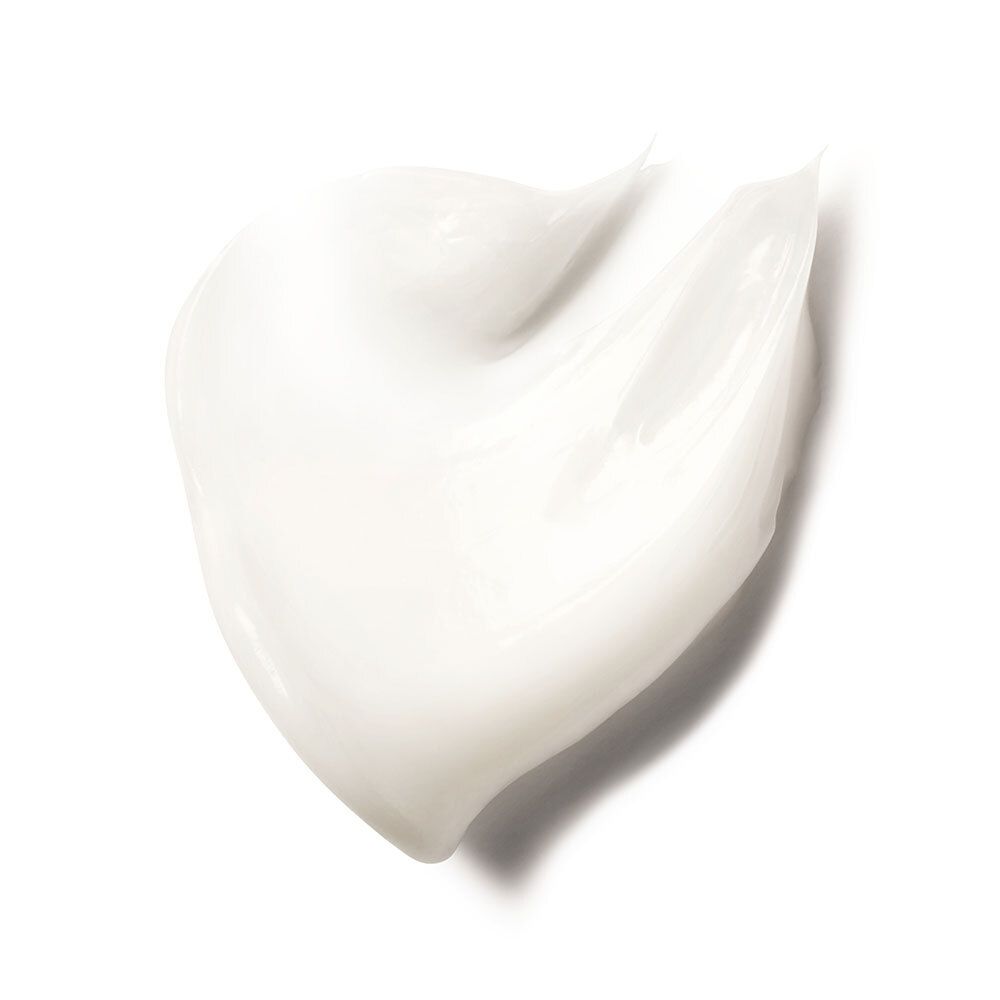 Produit crème blanc. Texture lisse. Sur fond blanc.