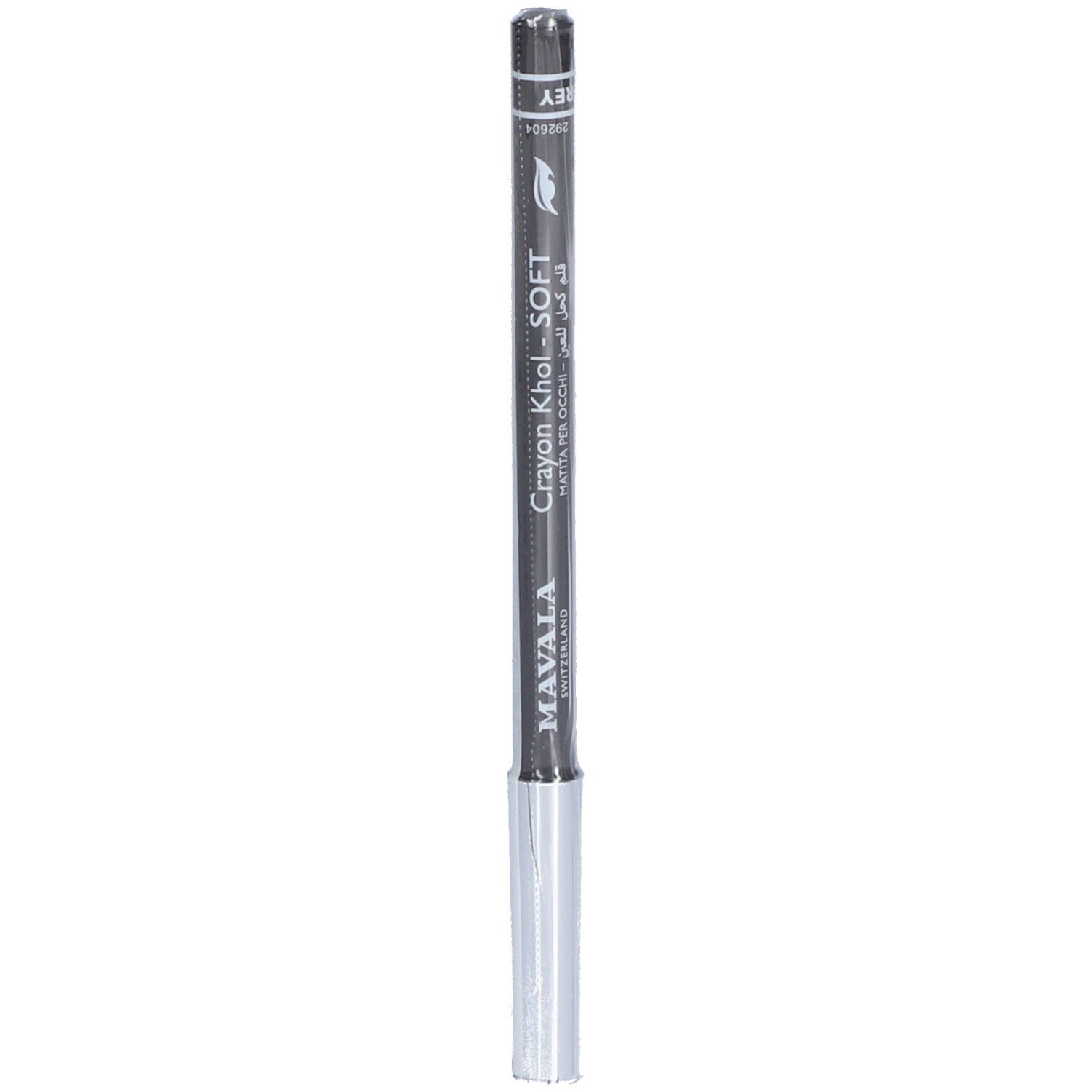 Crayon Khol-Soft gris. Inscription: Mavala. Pointe argentée.