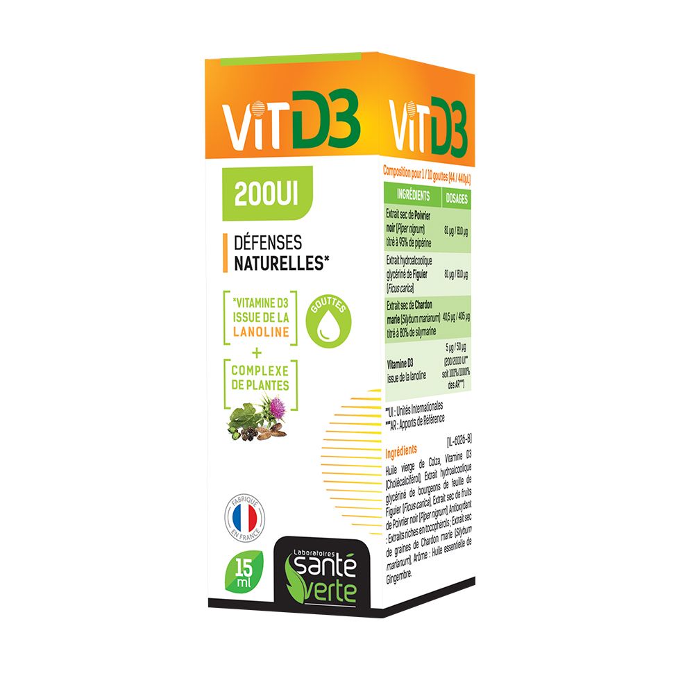 Santé Verte® Vitamine D3 200Ui
