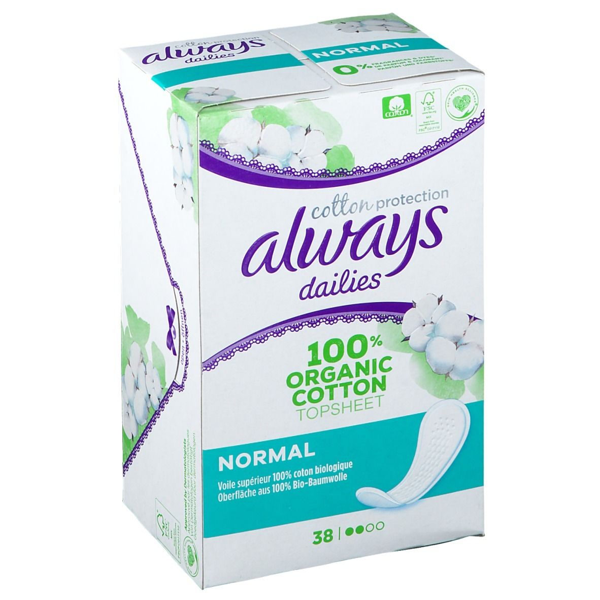 Always Dailies Cotton Protection Protège-Slips Normal