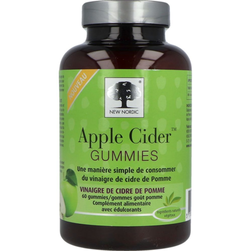 Appel Cider Gummies, Gummies, complément alimentaire avec édulcorant, bt 60