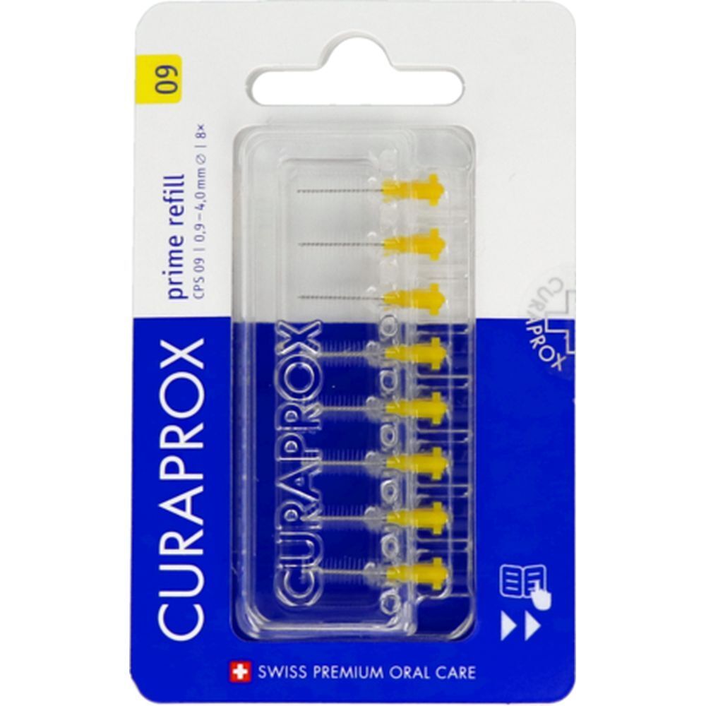 Curaprox Prime Refill, Brosse interdentaire cylindrique, recharge, 0,9 mm, jaune (Réf.