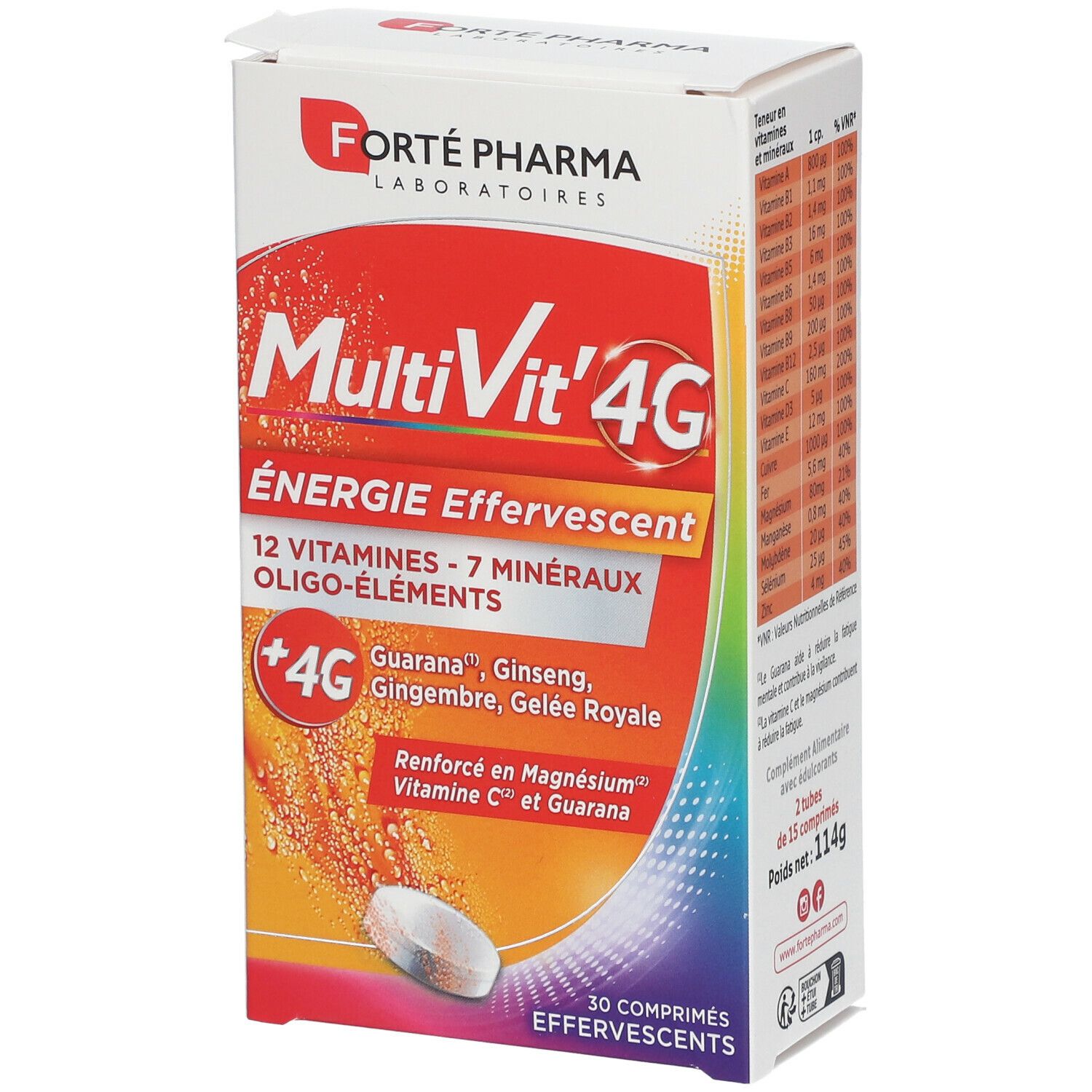 Forté Pharma MultiVit’4G Energie Effervescent