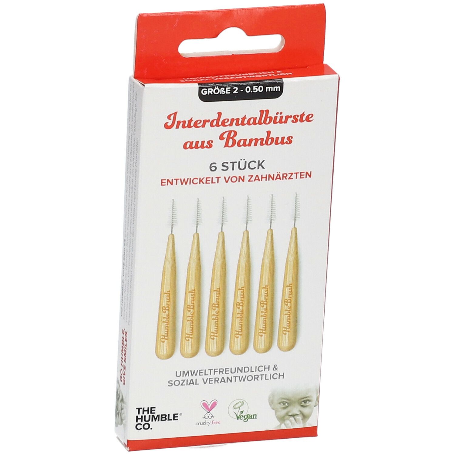 The Humble Co. Humble Interdentalbürste® Bambus-Interdentalbürste Größe 2 - 0,5 mm
