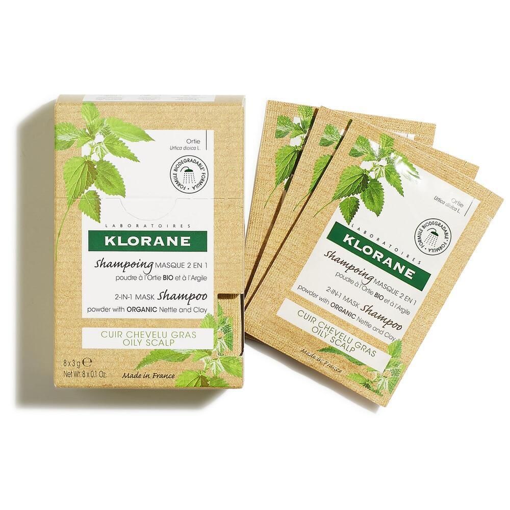 Klorane Shampoing Masque 2 en 1 à la poudre d'Ortie BIO et à l’Argile